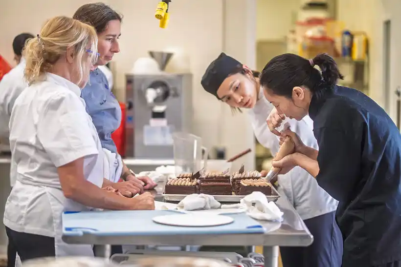 Students prepare for careers in the culinary industry through the free Baking and Pastry Arts program at San Diego College of Continuing Education.