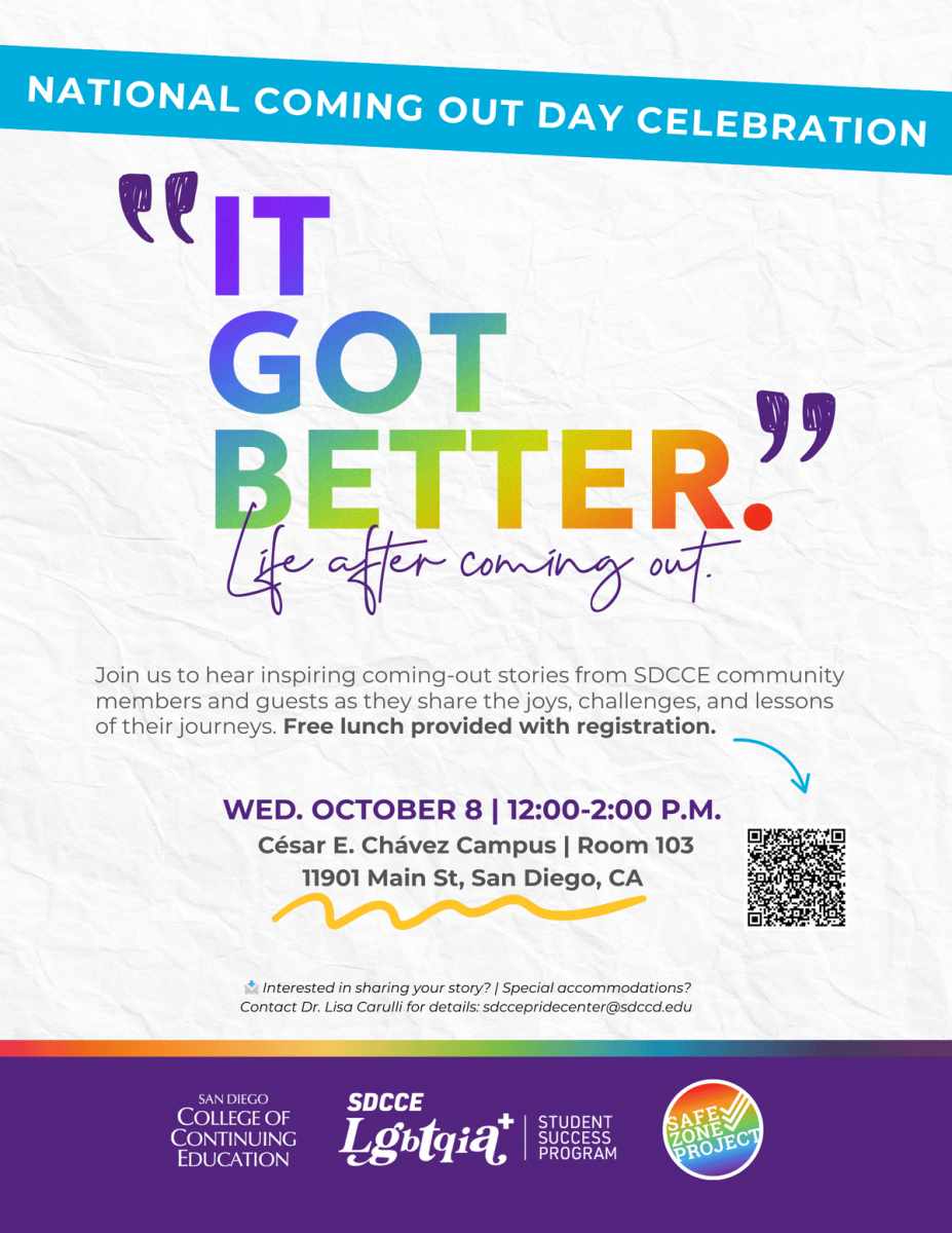 SDCCE Hosts National Coming Out Day Event