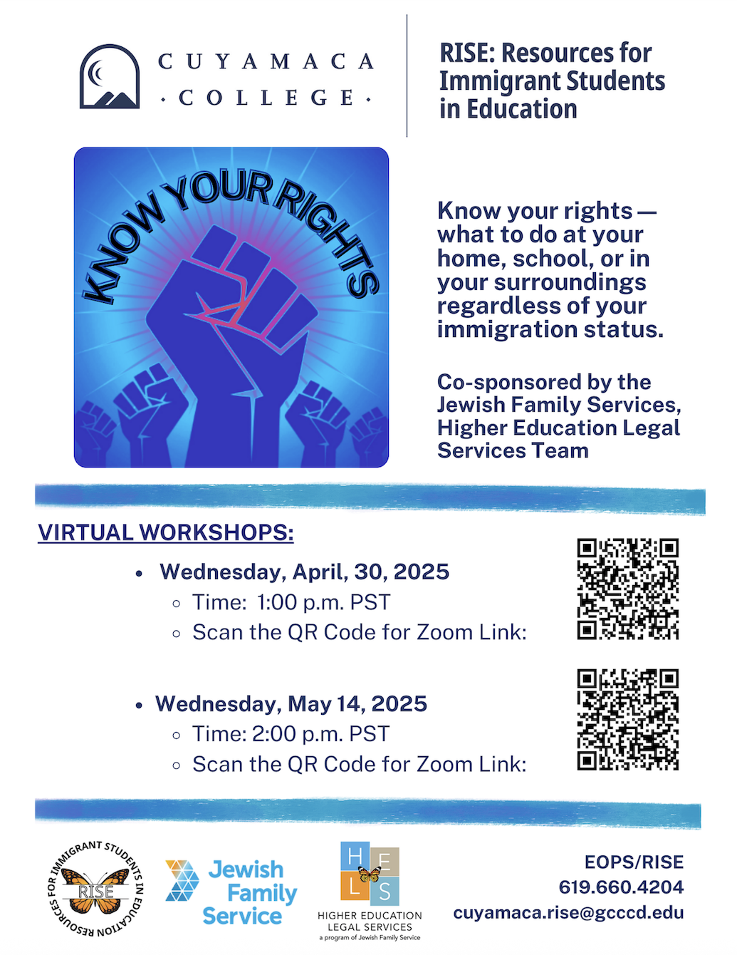 Flyer for "Know Your Rights" event
