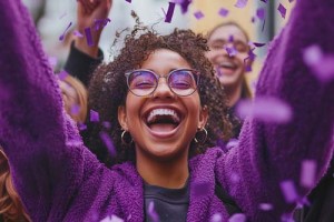 students celebrating