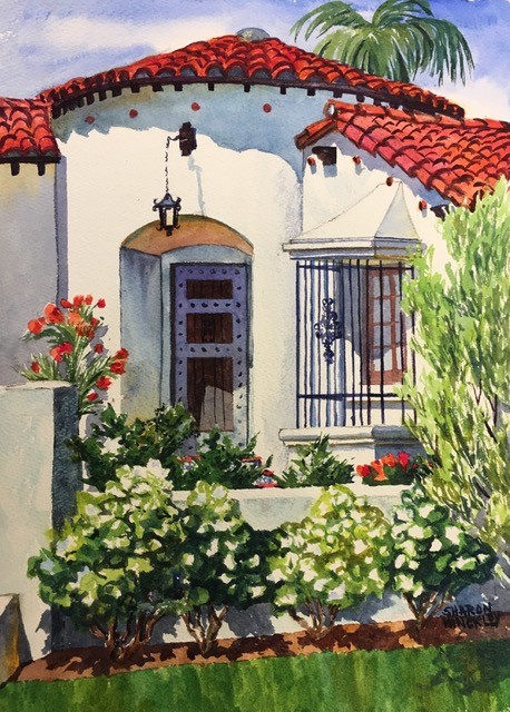 painting of a house