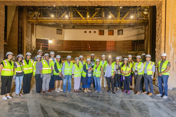SDCCE President Tina M. King joins members of the President’s Advisory Council for an exclusive walk-through of the Theatre Renovation site at the Educational Cultural Complex (ECC). 