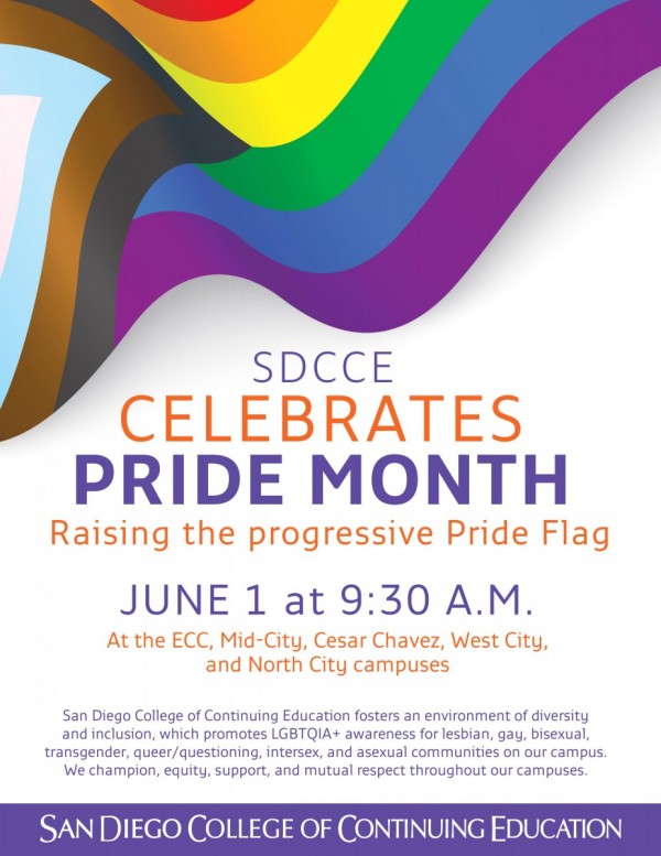 San Diego College of Continuing Education Raises Pride Flag June 1