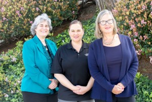 From left to right; SDCCE’s Vice President of Instructional Services Dr. Michelle Fischthal,   Dean of Student Equity Maureen Rubalcaba, and Interim President Kay Faulconer Boger, Ed.D.   