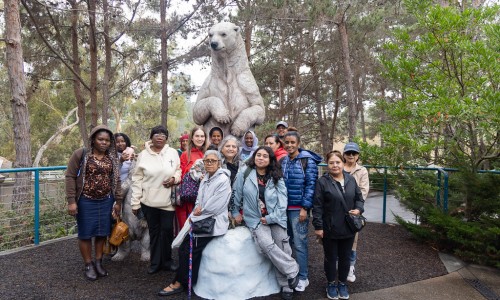 ESL students explore the San Diego Zoo, practicing English and enjoying a cultural immersion experience together.