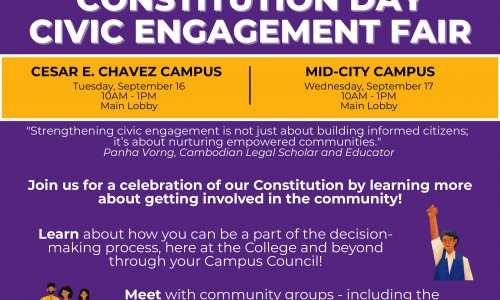 Continuing Education will host Constitution Day Civic Engagement Fairs