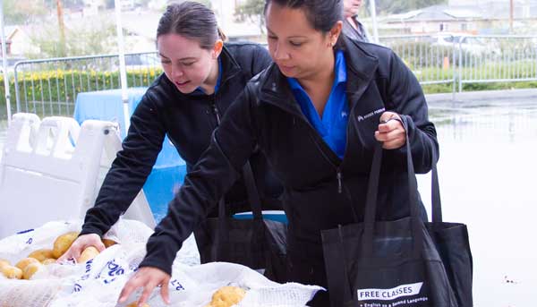 Students getting groceries